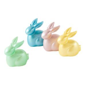 One Hundred 80 Degrees Metallic Pastel Bunny Candle Set of 4